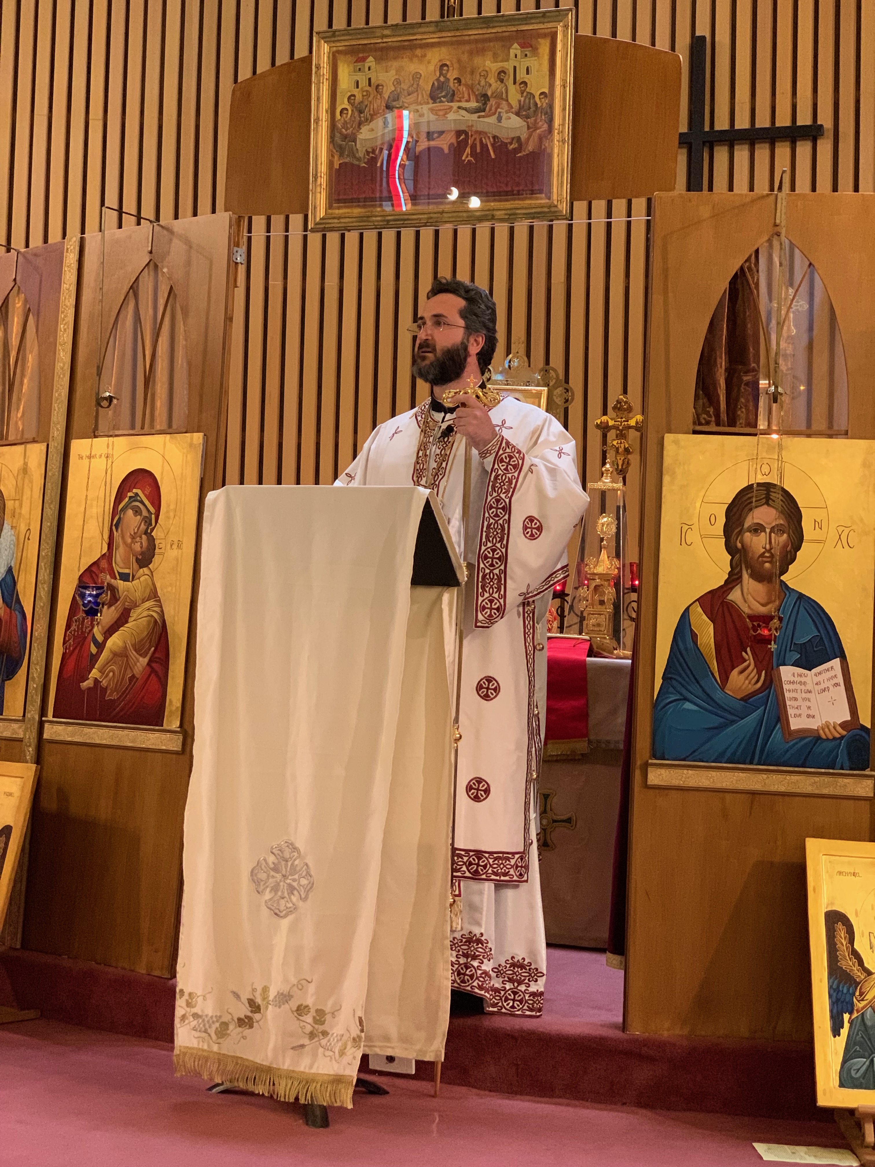 Metropolitan Basilios delivers a sermon at The Good Shepherd Orthodox Church