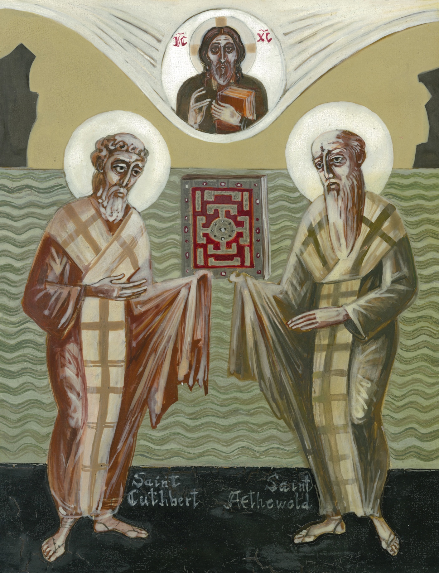 Icon of St Cuthbert with his disciple St Æthelwold