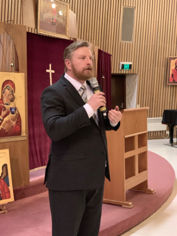 Æthelwold Jenkins addressing The Good Shepherd Orthodox Church