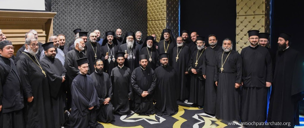 Patriarch John X with Metropolitan Basilios and Priests of the Antiochian Archdiocese of Australia, New Zealand and the Philippines.
