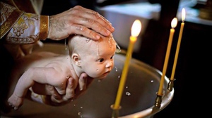 An infant baptism