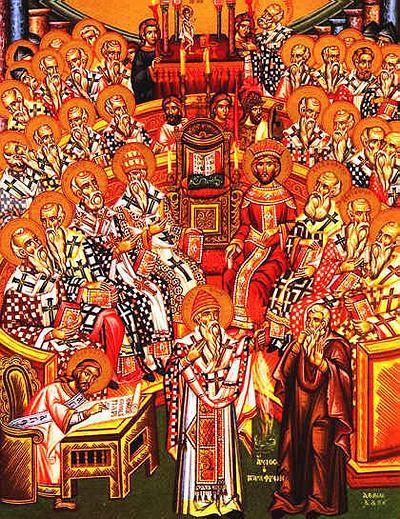Icon of the First Ecumenical Council in Nicea, 325 AD