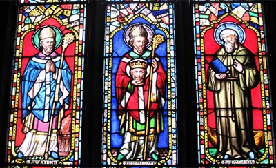Stained glass window in the Chapel on Inner Farne Island